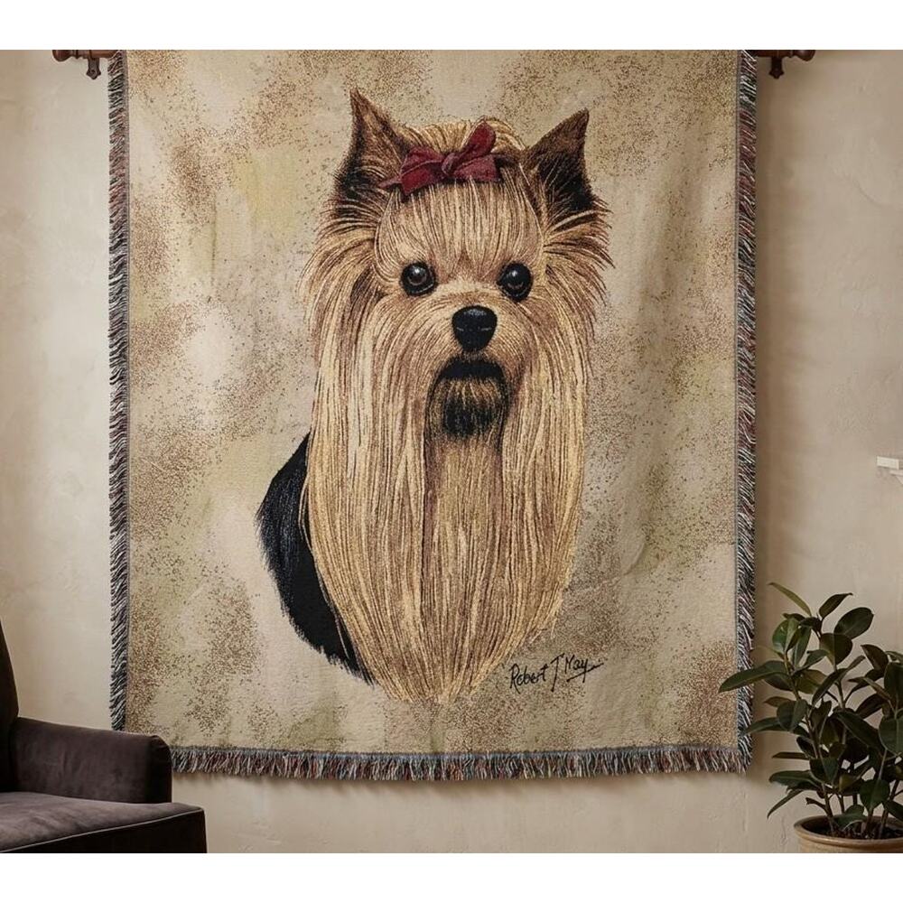 1936-LS Pure Country Weavers Yorkshire Terrier Tapestry Blanket Robert May